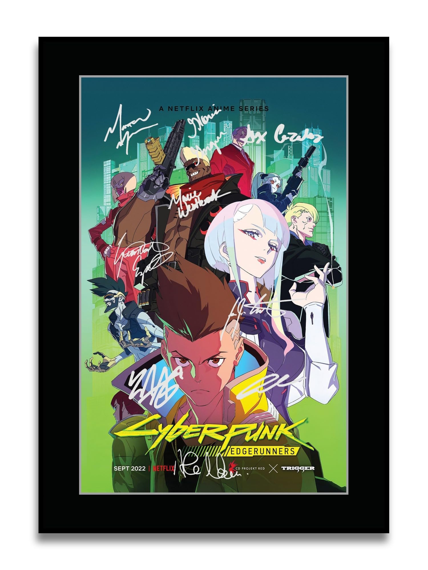 HWC Trading Cyberpunk Edgerunners Signed TV Show Poster A4 Print