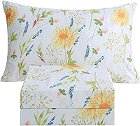 Vista 40 de JSD Juego de sábanas florales azul marino, tamaño individual, sábanas de microfibra impresas de 3 piezas, bolsillo extra profundo, sin arrugas