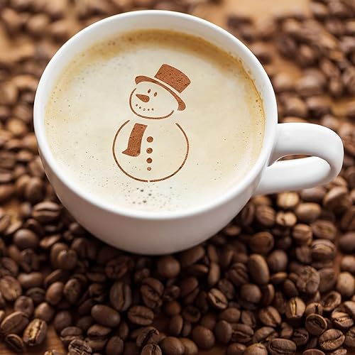 Miniatura 7 de Juego de 36 plantillas de pastel de galletas de temporada, plantillas reutilizables para hornear, plantillas de dibujo de café, cupcakes, postres,