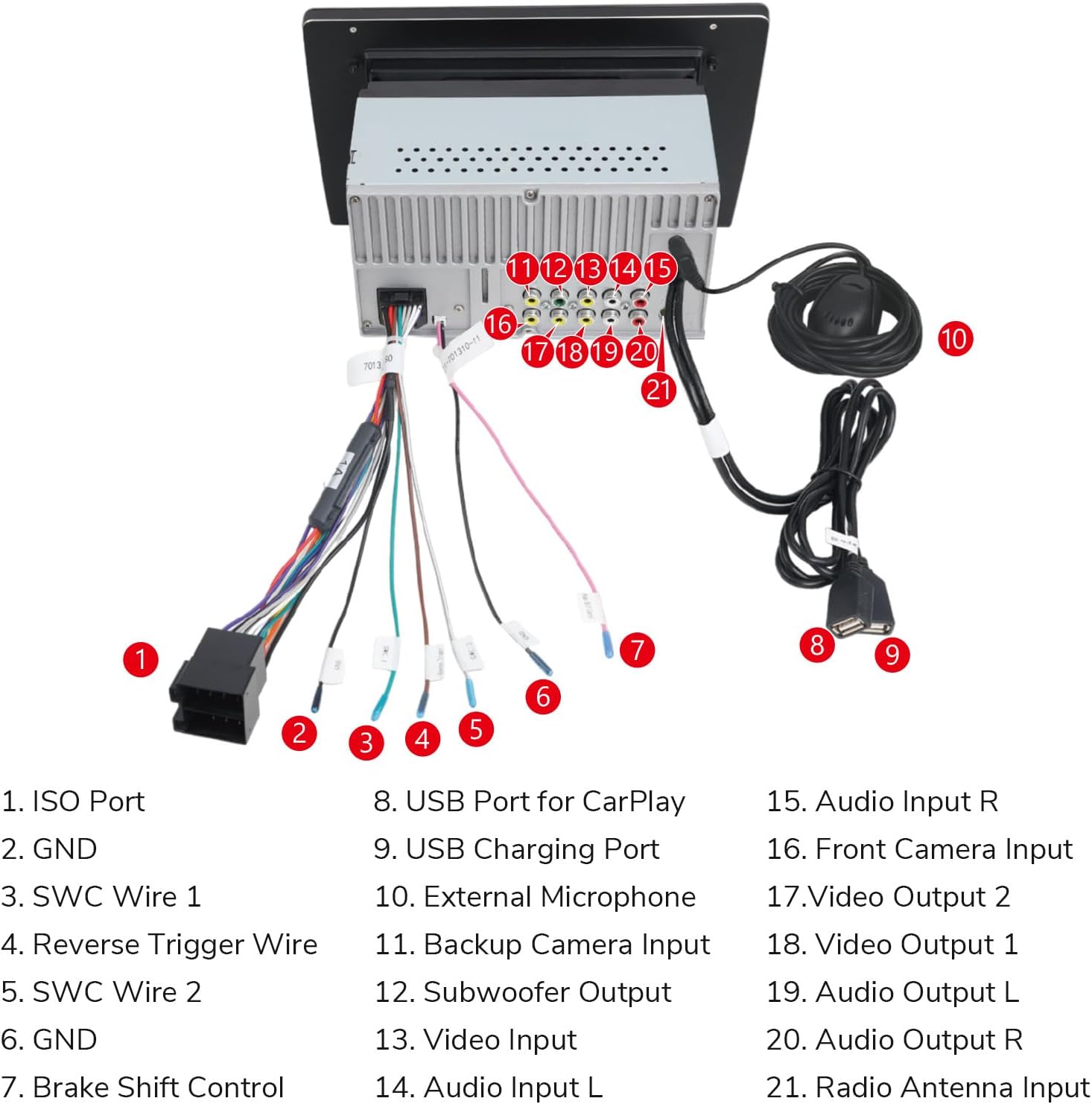 Image showing the Eonon X3PLUS installed in a car dashboard, displaying the Apple CarPlay interface with various app icons.