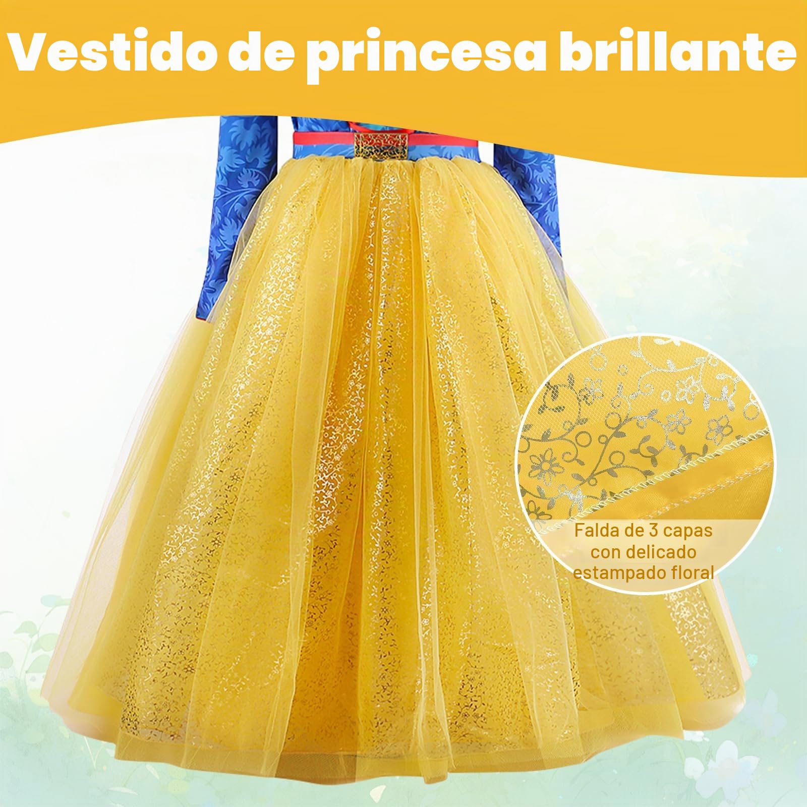 keaiyouhuo Disfraz de princesa para niñas, disfraz de princesa, disfraz para niños, Halloween, cosplay, fiesta de cumpleaños, disfraz con diadema