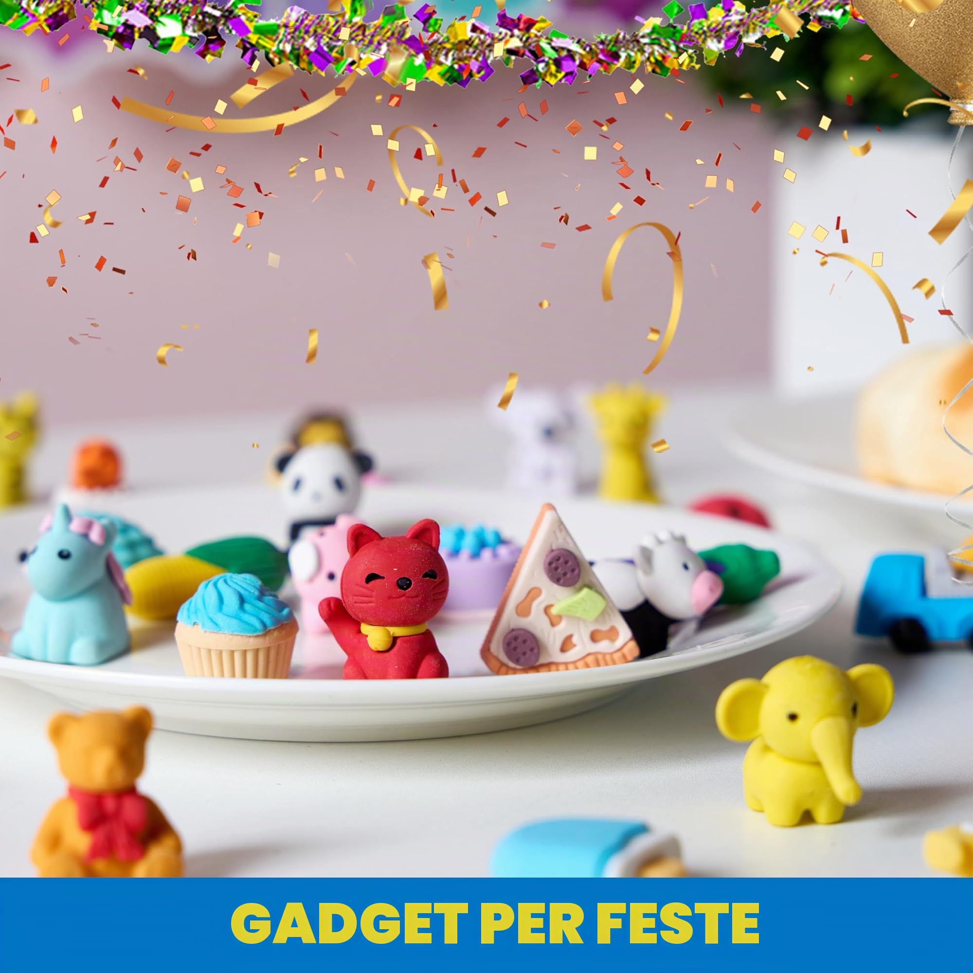 JOYIN 36 Gomme da Cancellare Animali 3D, Mini Gomme da Matita Divertenti e Carine per Bambini, Premi per la Classe, Bomboniere, Animali da Scrivania, Scatola del Tesoro, Regali di Compleanno