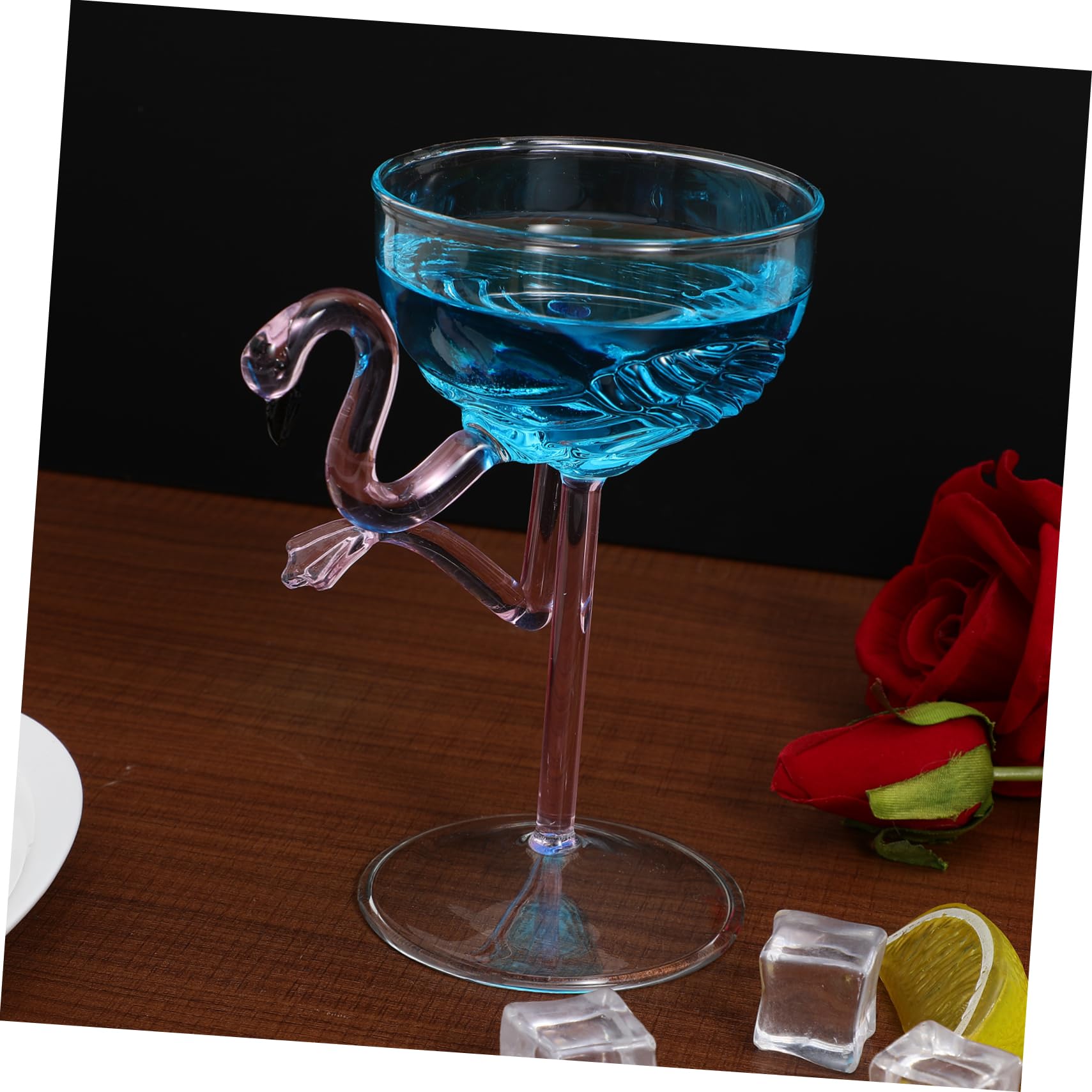 Cabilock 2piezas Copa De Cóctel Flamingo Vaso Decorativo De Vino Para Fiestas Bares y Bodas Uso Versátil Para Bebidas Frías y Cócteles