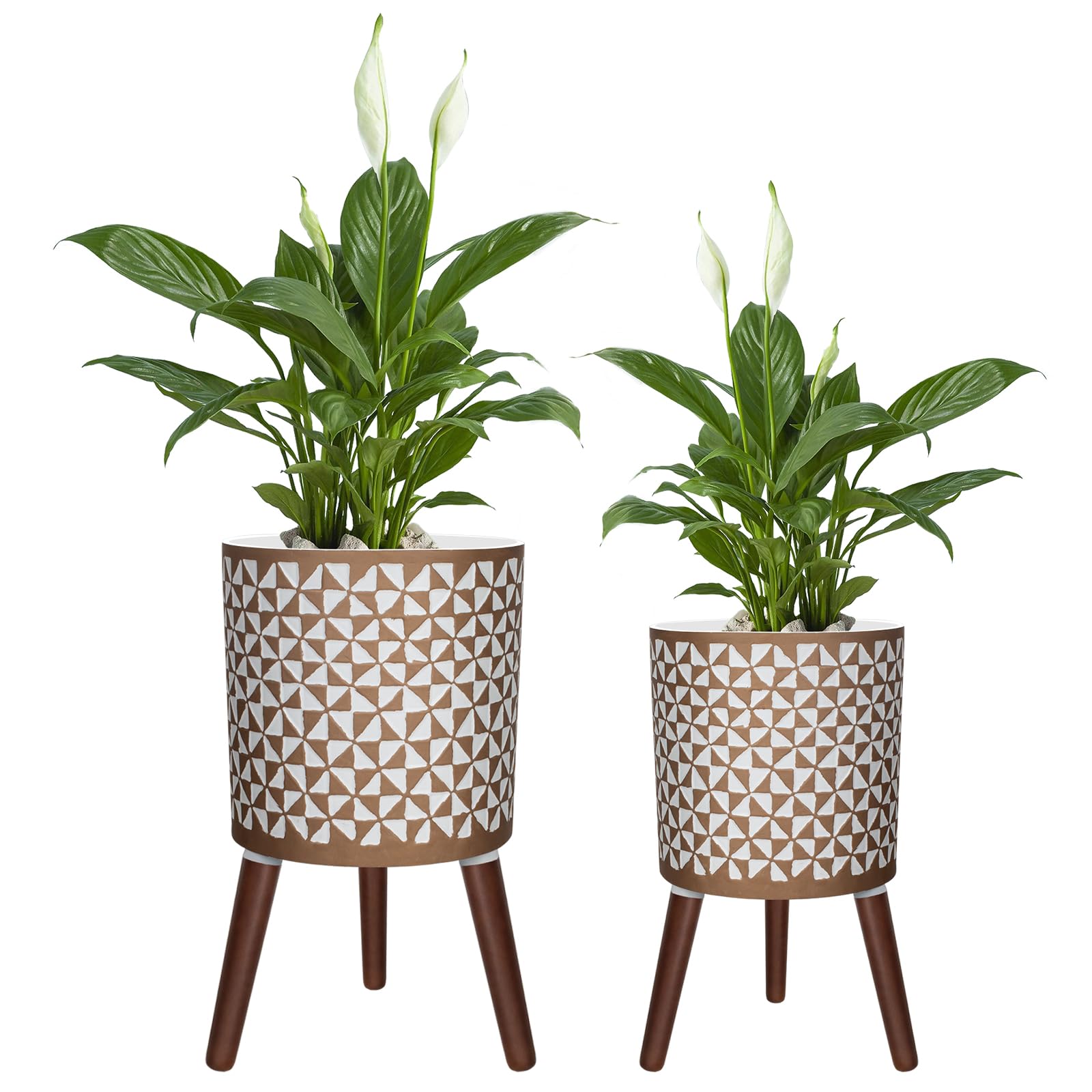 Opnons 10 & 12 Inches Plant Pot with Stand