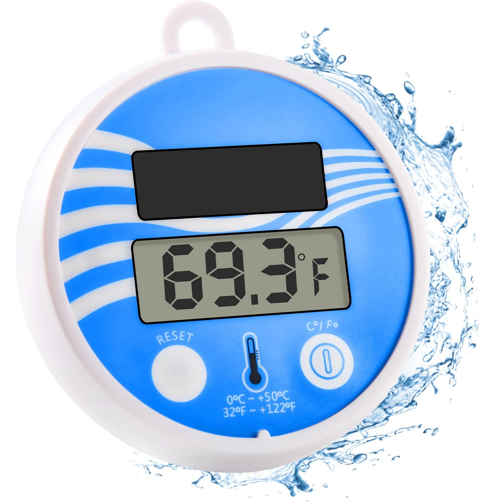 Sponsored Ad – KASTWAVE Solar Powered Digital LCD Thermometer - Floating Pool Thermometer Wireless, Easy Read Water Temperature, Shatter Resistant with String, Ideal for Swimming Pools, Spas and Ponds