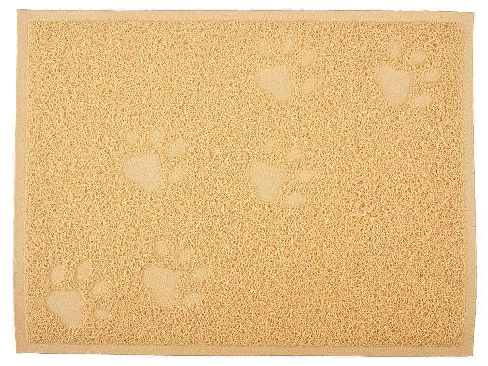 Cat Litter Box Debris Catcher Mat,Kitty Scatter Control Rug,16x12 Inches,5 Colors Available (Creamy)