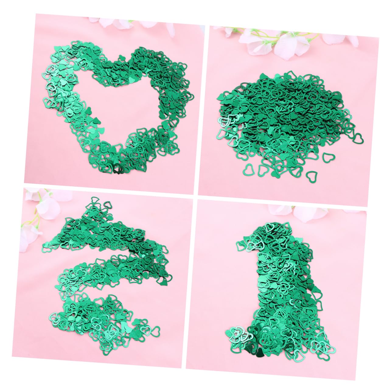 TOPBATHY 9000pezzi Confetti Cuore Verde Per Matrimonio e Compleanno Di Decorazioni Da Tavolo Per Feste e Eventi Romantici Senza Glitter Che Cade Per Inviti e Regali