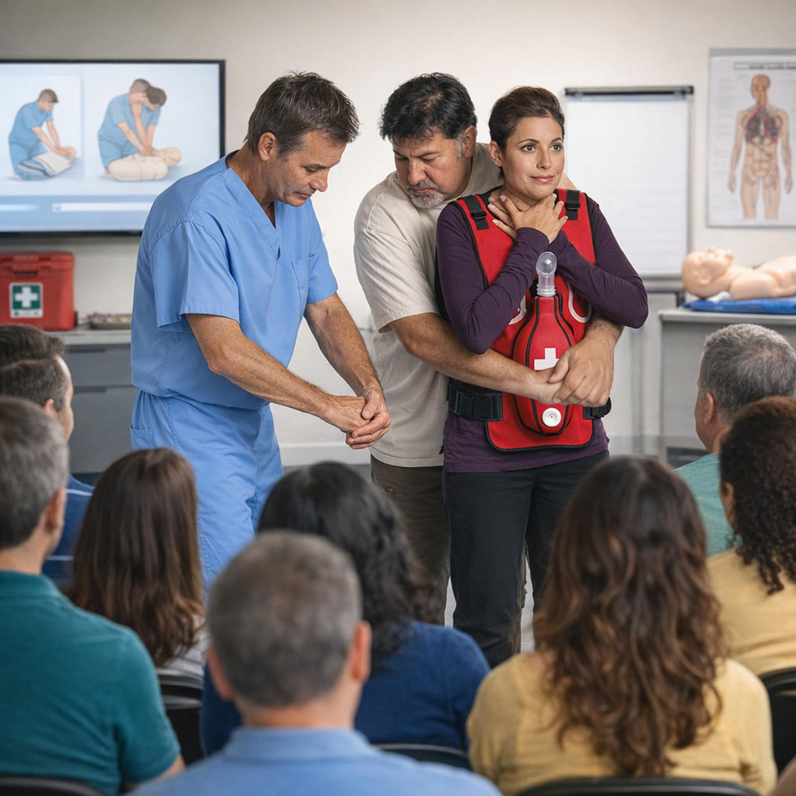 Heimlich - Gilet da allenamento per allenamento, anti-soffocamento, per insegnamento di primo soccorso, infermieristica e studenti (adulti)