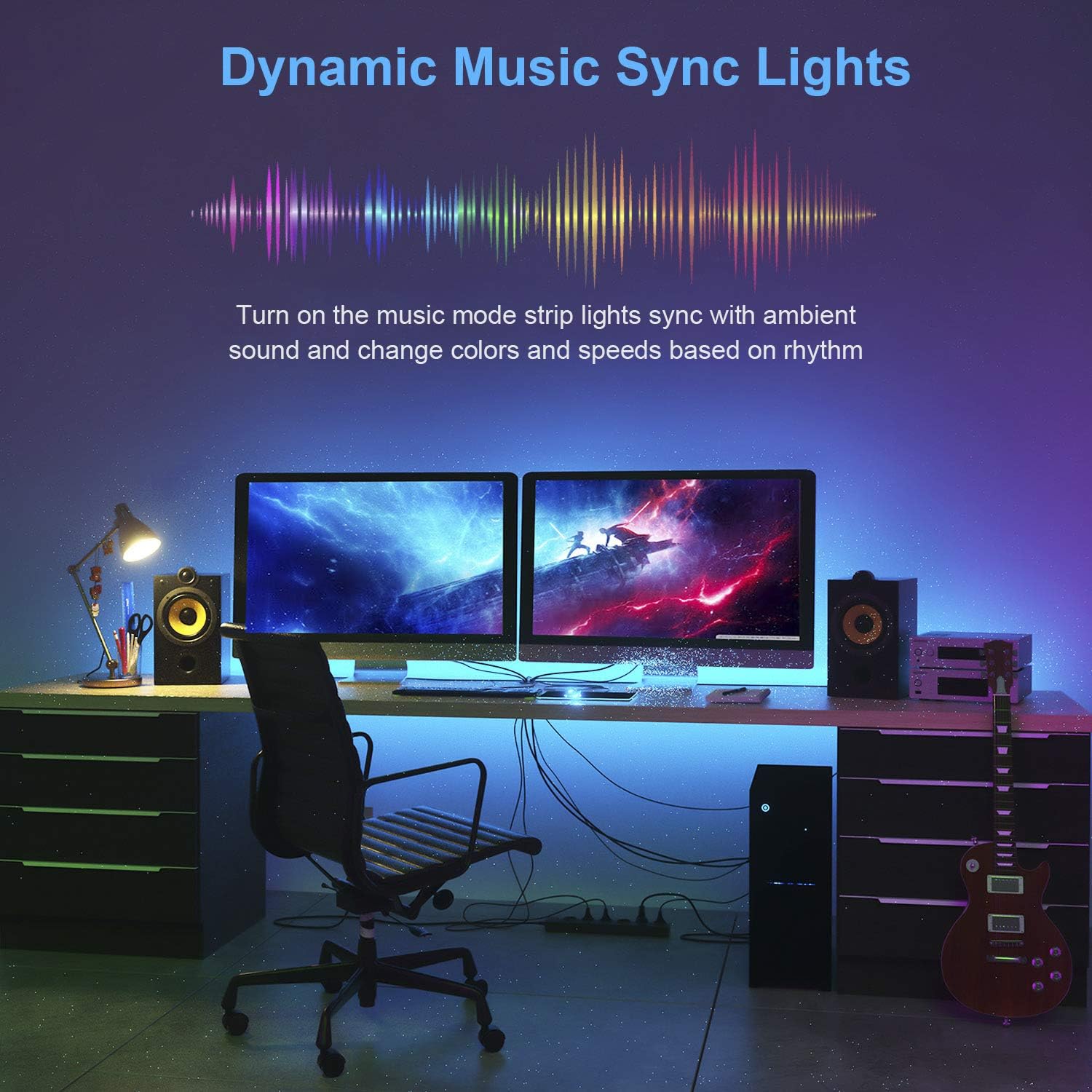 ViLSOM TV Led Backlight, 8.2ft Bluetooth App and Remote Control Led Lights for TV PC 32-60inch, Music Sync USB Led Strip Lights for TV Ambient, Bedroom, Gaming Room and Home Decoration