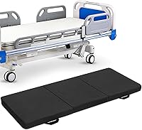 JZHLLA Foldable Fall Protection Mat for Elderly - 72x24x2 Inch Waterproof Non-Slip Bedside Mat with High-Resilience Foam, Blue