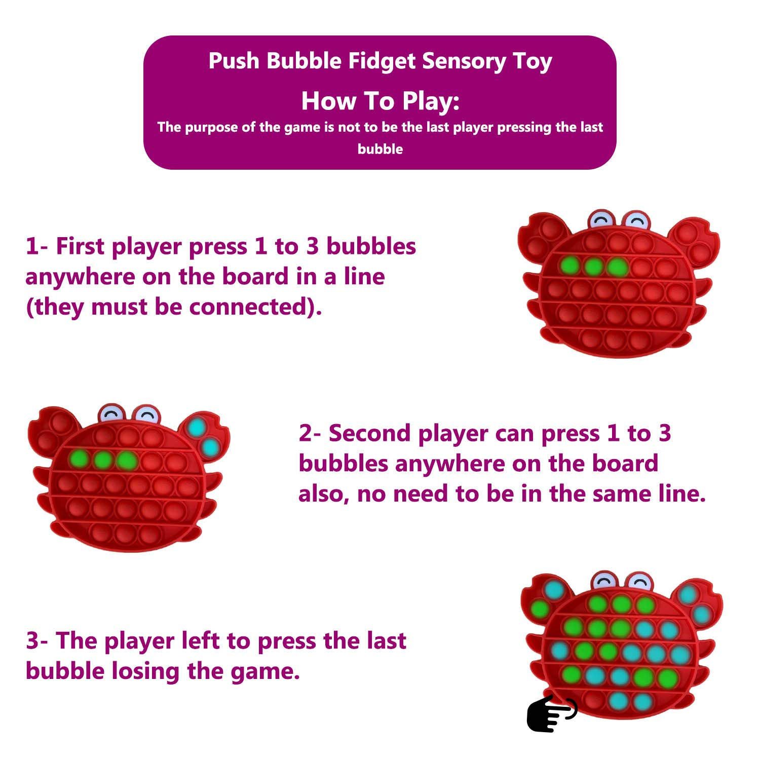 Talex Push Pop Fidget Toy Bubble Sensory Popping Fidget Toy, Relieve