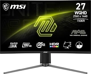 MSI MAG 27CQ6PF 27 Inch WQHD Curved Gaming Monitor - 1500R 2560 x 1440 Rapid VA Panel, 180 Hz / 0.5ms (GtG, Min.), Adaptiv... Price In India