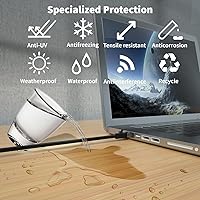 Vista 5 de Cable Ethernet Cat 8 de 8 pies, alta velocidad de 40 Gbps, 2000 Mhz, 26 AWG, conector RJ45 chapado en oro, para exteriores e interiores