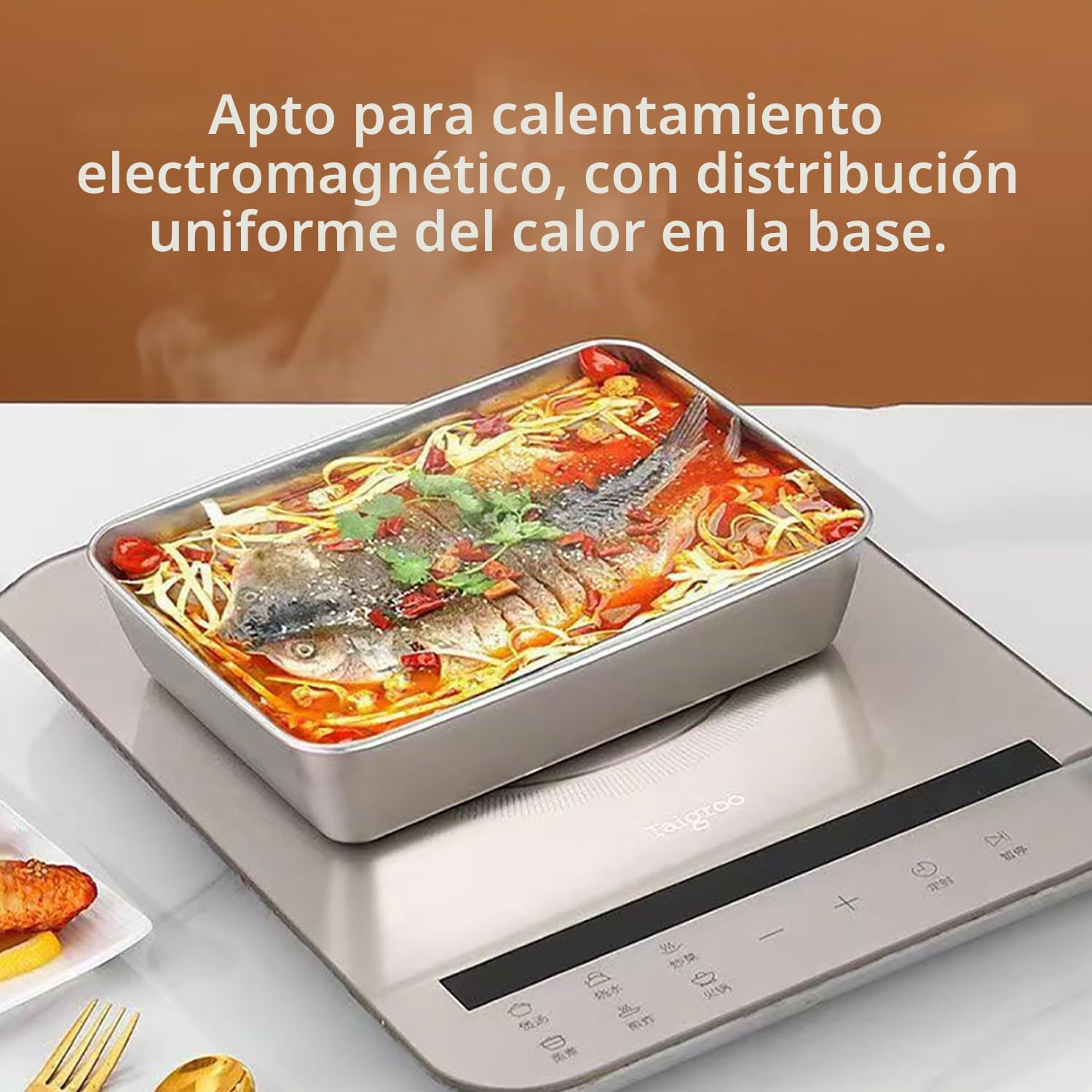 6 Botes Herméticos de Acero Inoxidable con Tapa, Set de Tuppers para Meal Prep, Recipientes Apilables para Alimentos, Apto para Horno, Microondas y Congelador (25 * 20 * 5 cm)