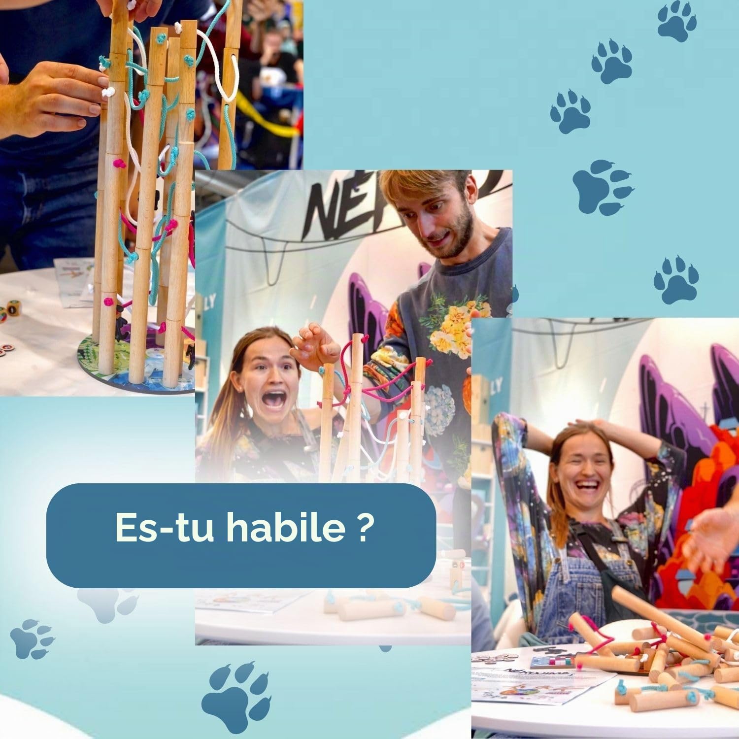 HUCH! Nekojima | Jeux de société à partir de 7 Ans | Jeux d'adresse | Écoliers | Cadeaux en Bois | Île des Chats au Japon | pour 1 à 5 Joueurs à partir de 7 Ans