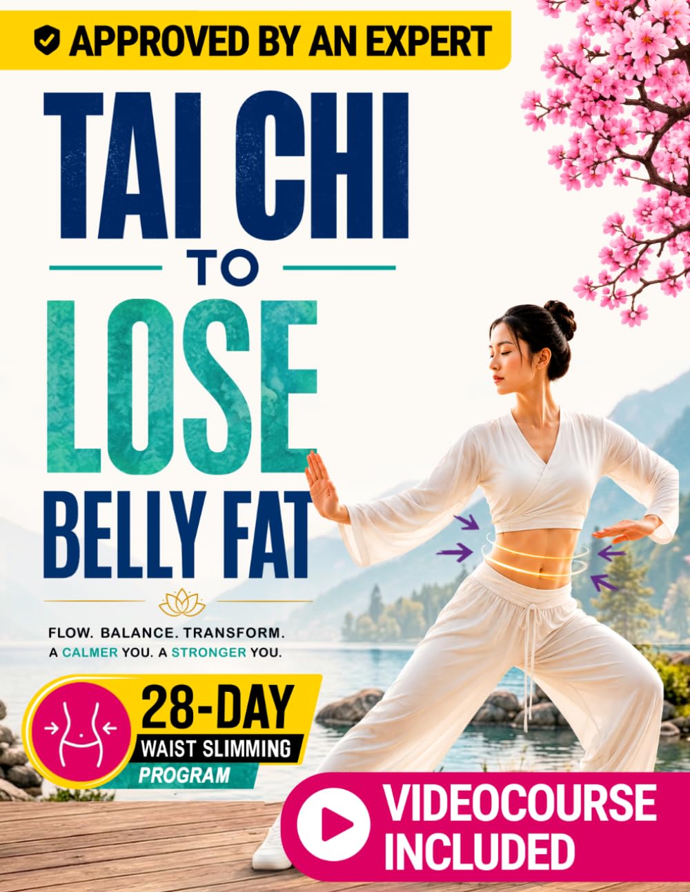 Tai Chi to Lose Belly Fat: A Beginner-Friendly 28-Day Waist Slimming Program with Gentle Low-Impact Exercises, Step-by-Step Guidance, Hand-Drawn Illustrations for a Flatter, Leaner Waistline