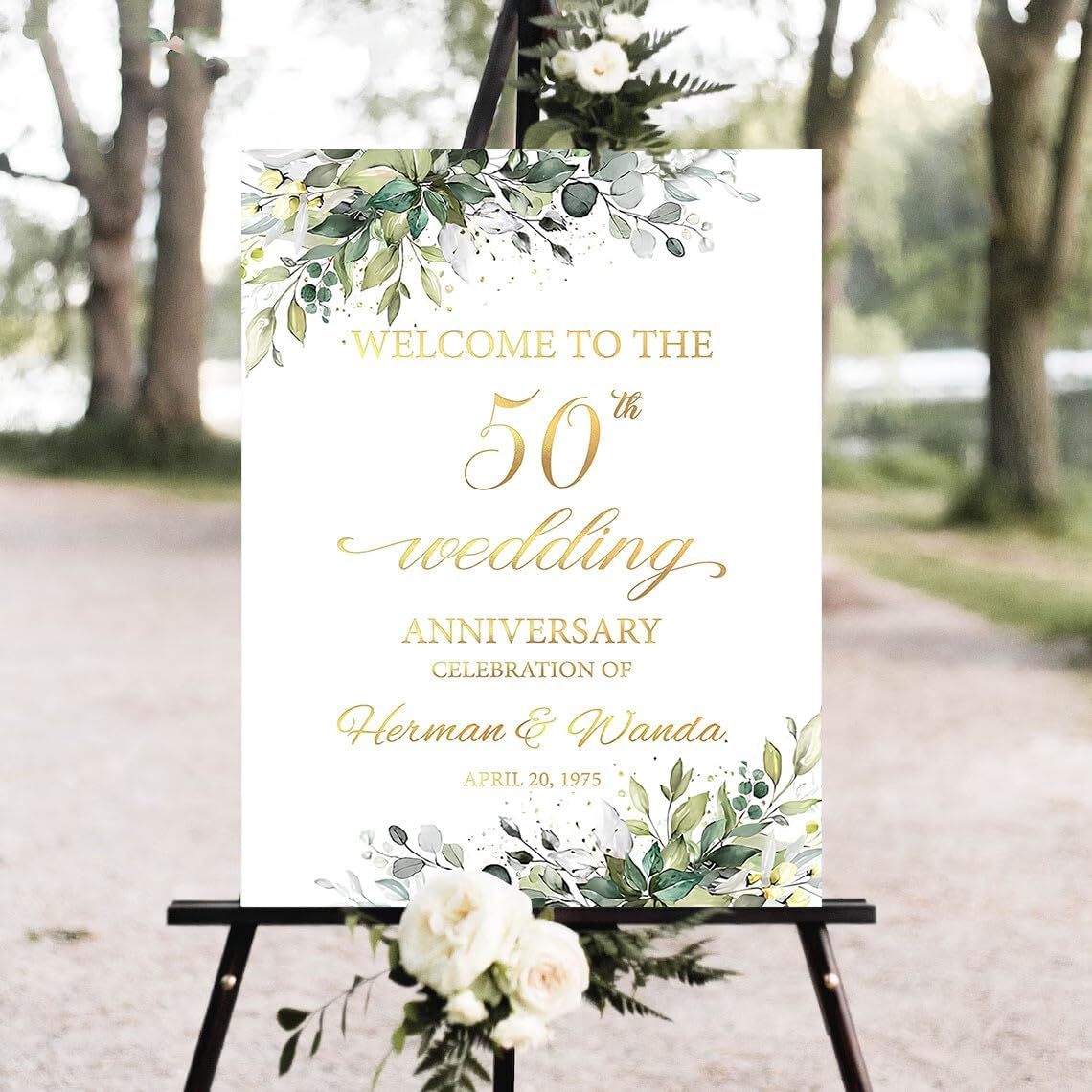 Personalized Wedding Anniversary Yard Sign, 50th Anniversary Wedding Welcome Sign, 50th Welcome Sign, Gold Wedding Anniversary Sign, Anniversary Party Welcome Sign, Wedding Anniversary Home Décor #2