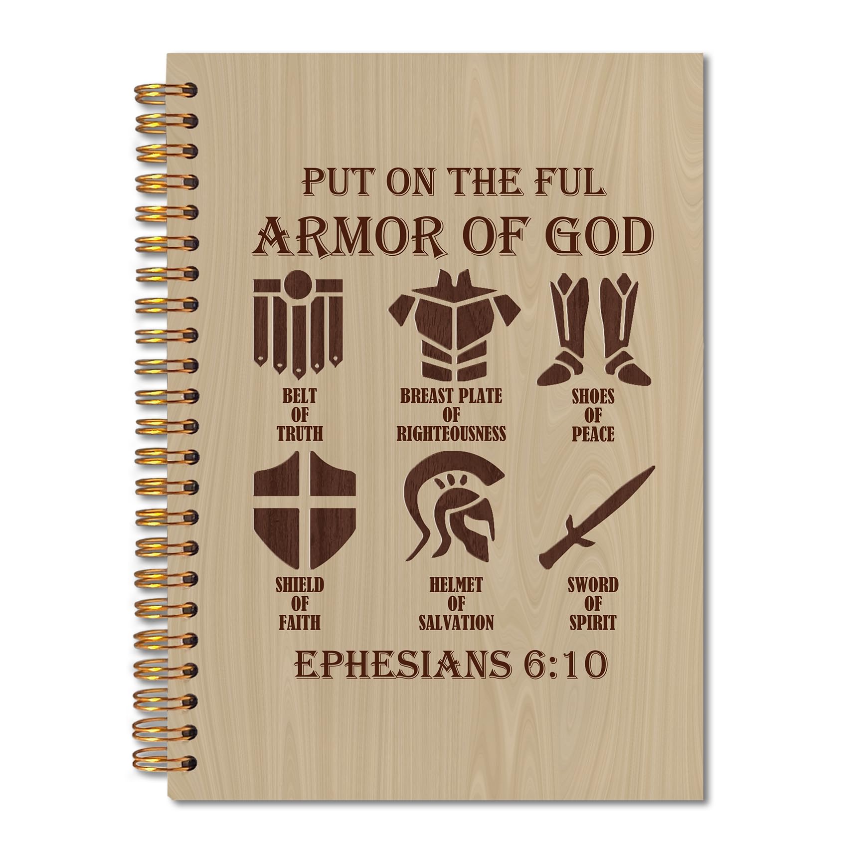 FITIE Armor of God Christian Spiral Notebook 5.5x8.3, Bible Verse Scripture Journal, Christian Gifts for Women, Prayer Journal for Women, Bible