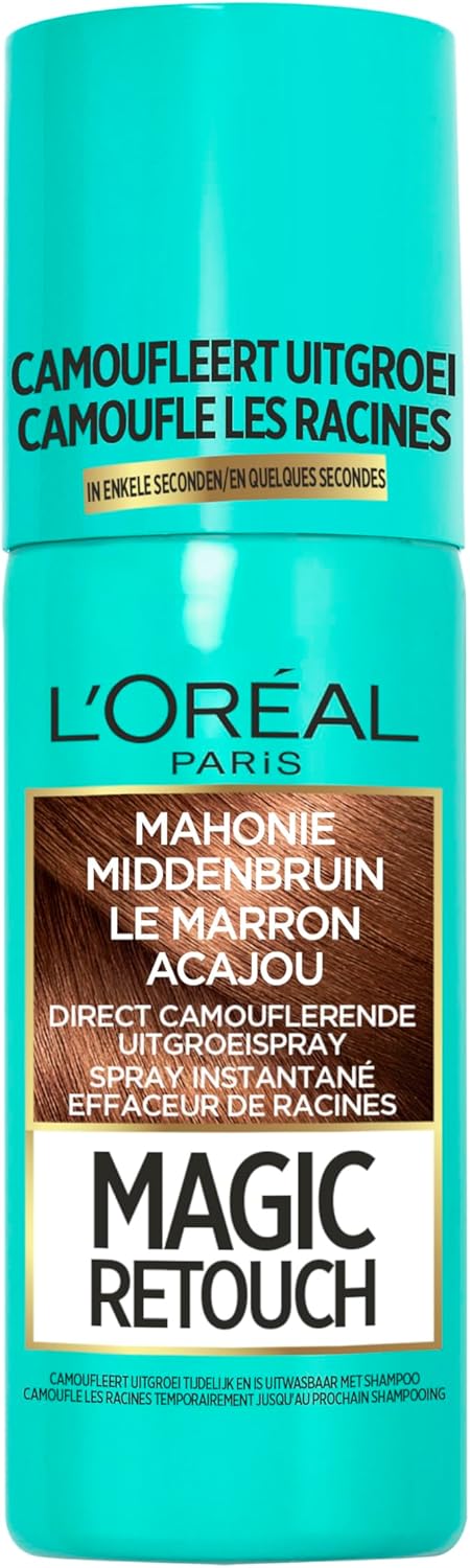 L’Oréal Paris Magic Mahonie – Camouflerende Uitgroei Spray 75ml – Uitwasbare uitgroeispray om uitgroei en grijze haren mee te camoufleren – Mengt zich met jouw haarkleur zonder kleurverschil