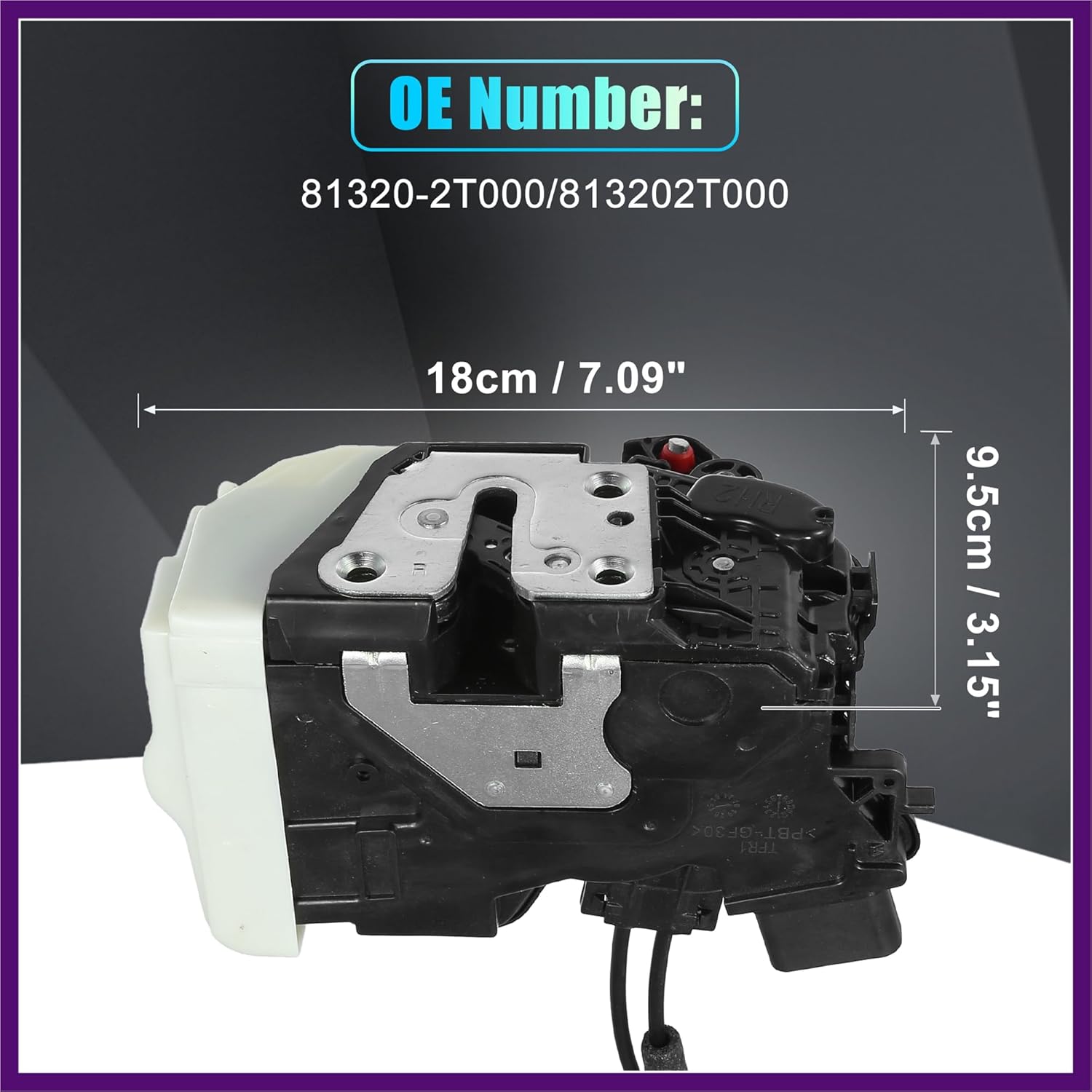 Front Right Passenger Side Power Door Lock Actuator Motor with Cable for Kia Optima 2.0L 2.4L 11-12 Door Latch Actuator Assembly No.813202T000 Black Premium Fit Design