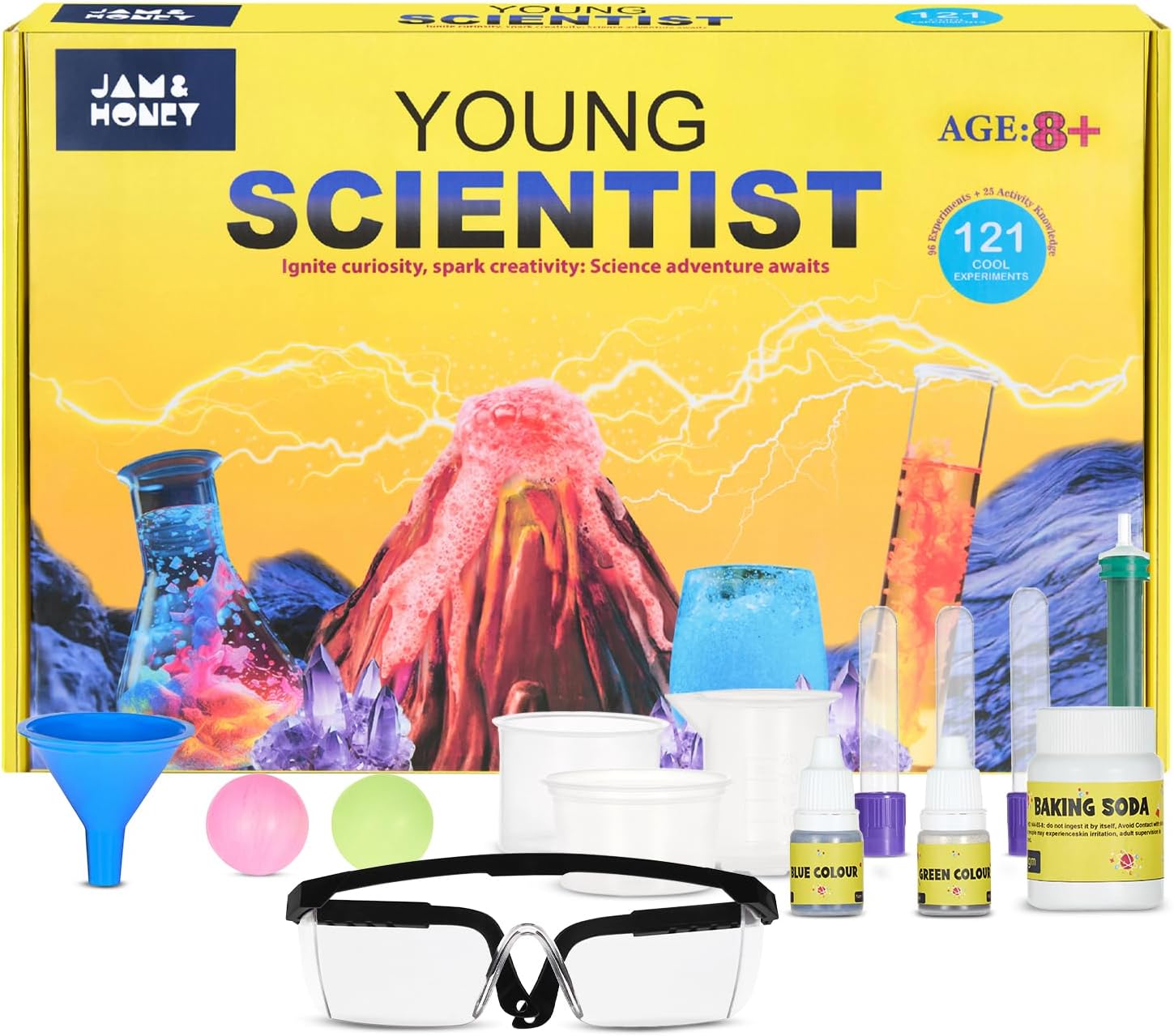 Amazon Brand - Jam & Honey Young Scientist Ultimate Science Kit for Boys and Girls | Over 120 Experiments | STEM Learning | Age 8+ | Birthday Gift | Toy for Kids
