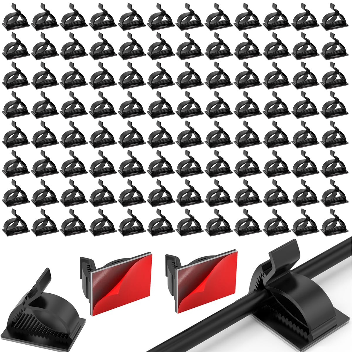 HASTHIP® 100Pcs Cord Organizers Cable Holders Self Adhesive Cable Clips, Quick Release Cable Organizers Wire Clips Cord Holder for Applicance Cable Ethernet Cable Under Desk Cable Organizers (B0D4Z7RKV4) Amazon Price History, Amazon Price Tracker