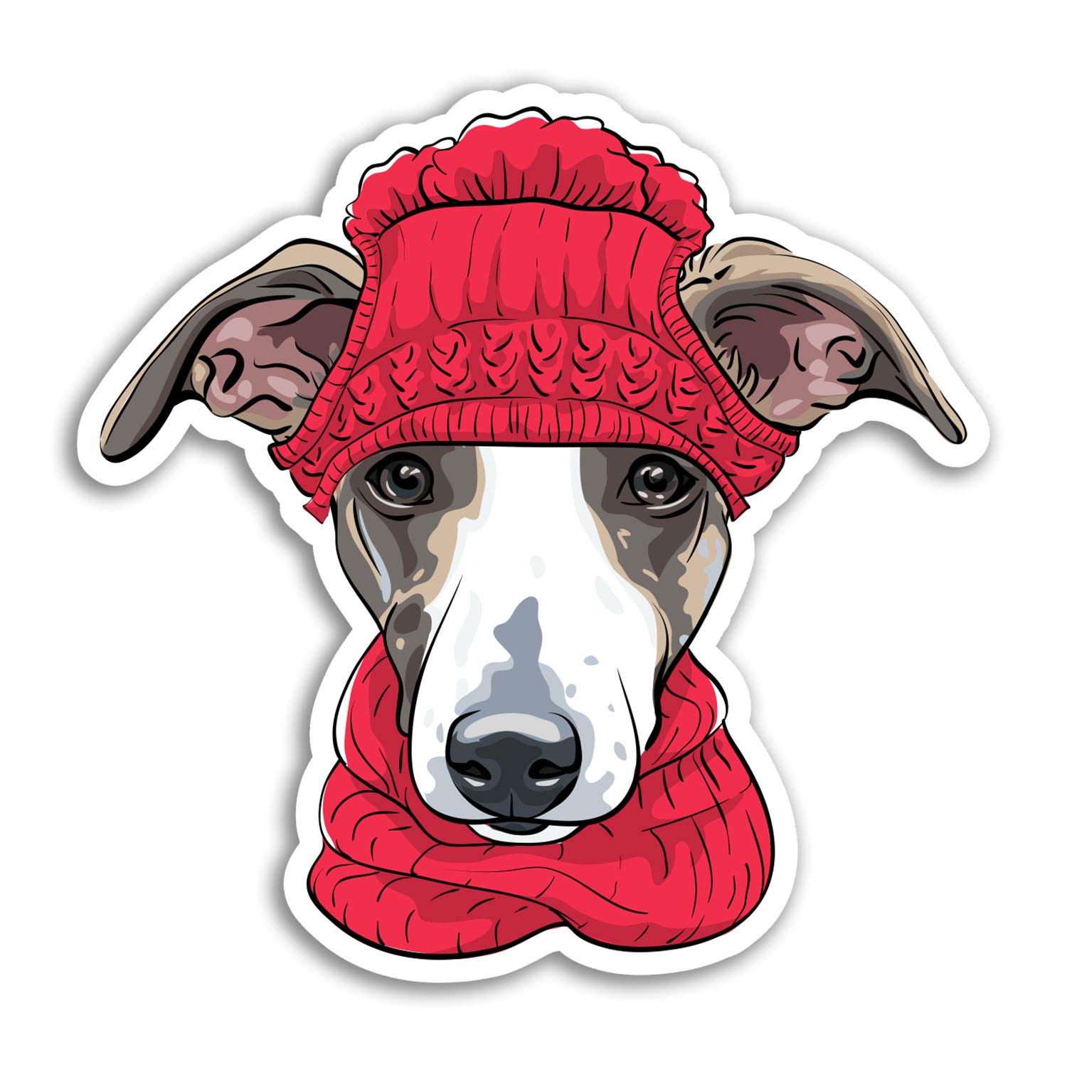 Destination Vinyl Ltd Multi 2 X 10Cm Cute Greyhound Vinyl Stickers - Dog Puppy Funny Sticker Laptop #18438 (10Cm Wide)