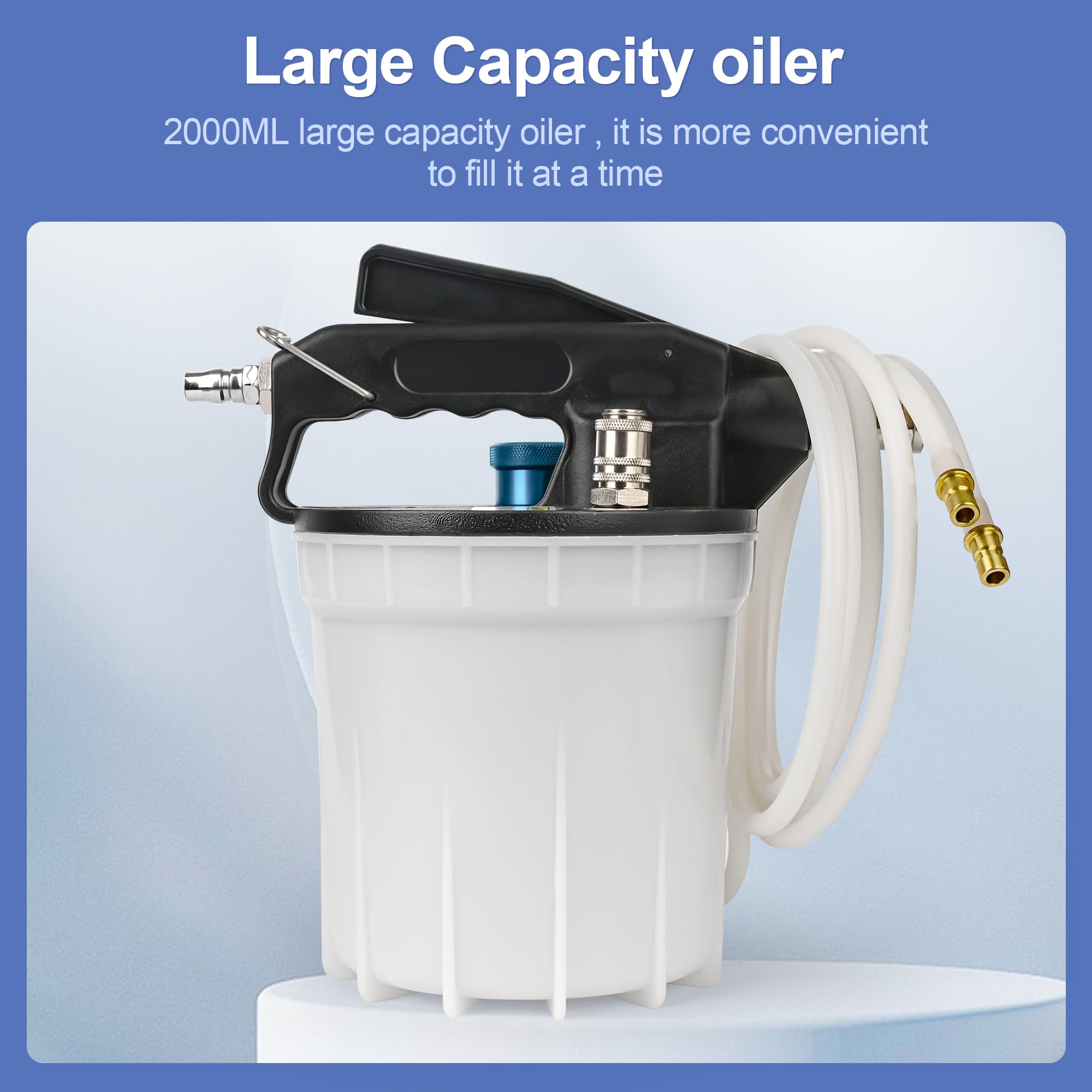 Kit de purgador de frenos al vacío de 2 litros con extractor de líquido de frenos de 2 L y botella de recarga de 1 L, juego de herramientas neumáticas para coche, coche, camión, EE. UU