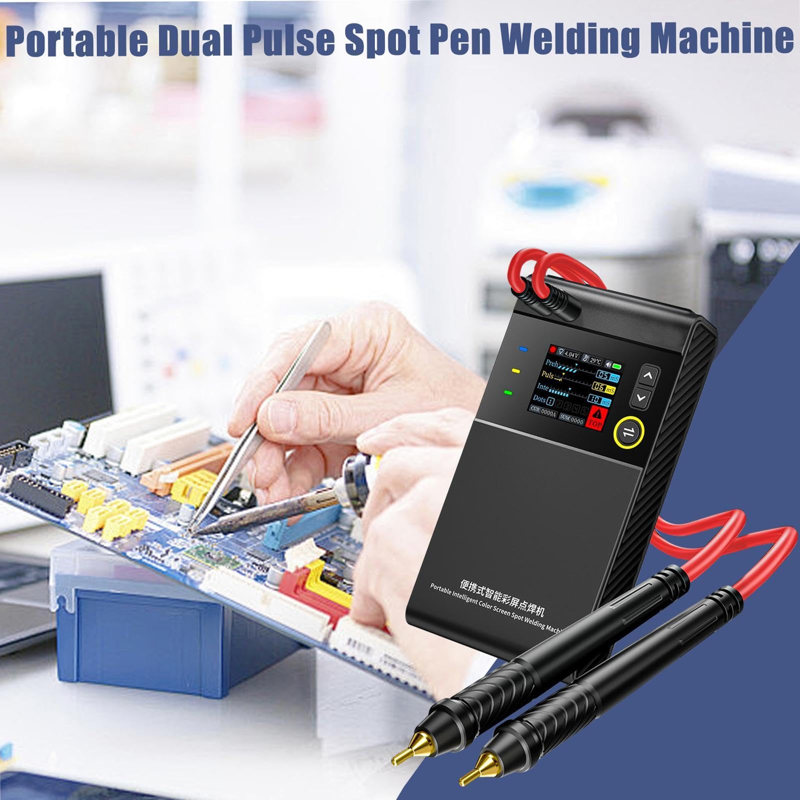 Soldador Por Puntos Máquina Soldadora De Puntos Portátil Herramienta Para | Máquina De Soldadura Por Puntos Portátil Con Pantalla LCD Incluida Mini Equipo De Soldadura Manual Para Jo