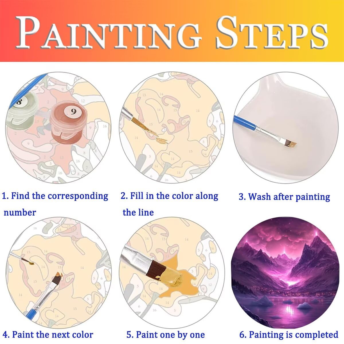 Dipingere con i Numeri Lago, Paint by Numbers Adulti Paesaggio, Fai da te Creativi Adulti Quadri da Dipingere Numerati Kit per Decorazione Della Parete di Casa, Regalo 70x95 cm Senza Cornice KH-O