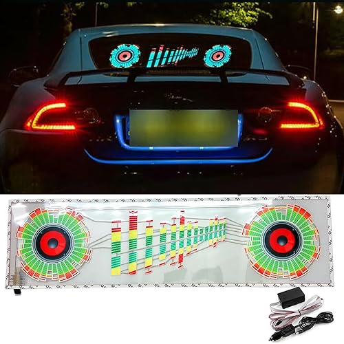 keeda Sonido Música Activar Sensor Coche Auto Pegatina LED Ecualizador Luz Resplandor Luz LED Audio Voz Ritmo Lámpara (trompeta, 35.4x9.8 in)