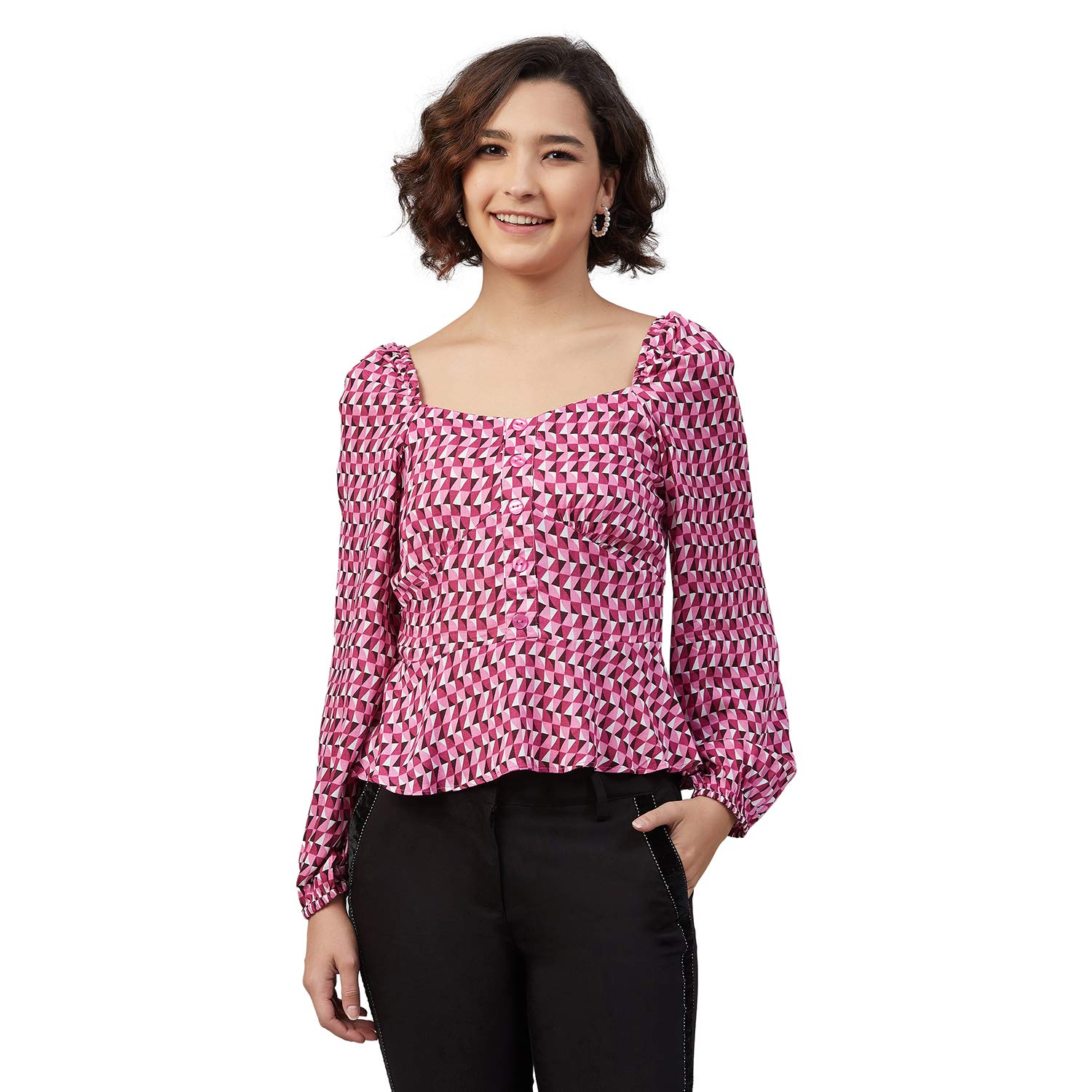 Carlton London Women’s Regular Fit Blouse Carlton London Women’s Regular Fit Blouse