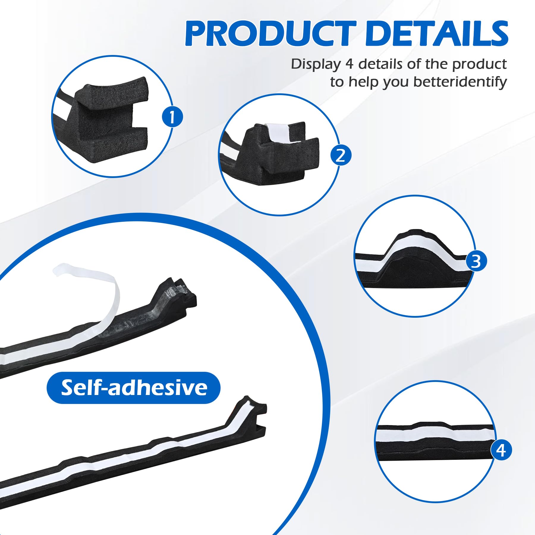 Snapklik.com : Upgrade Self-Adhesive Rib Profile Foam Closure Strips ...