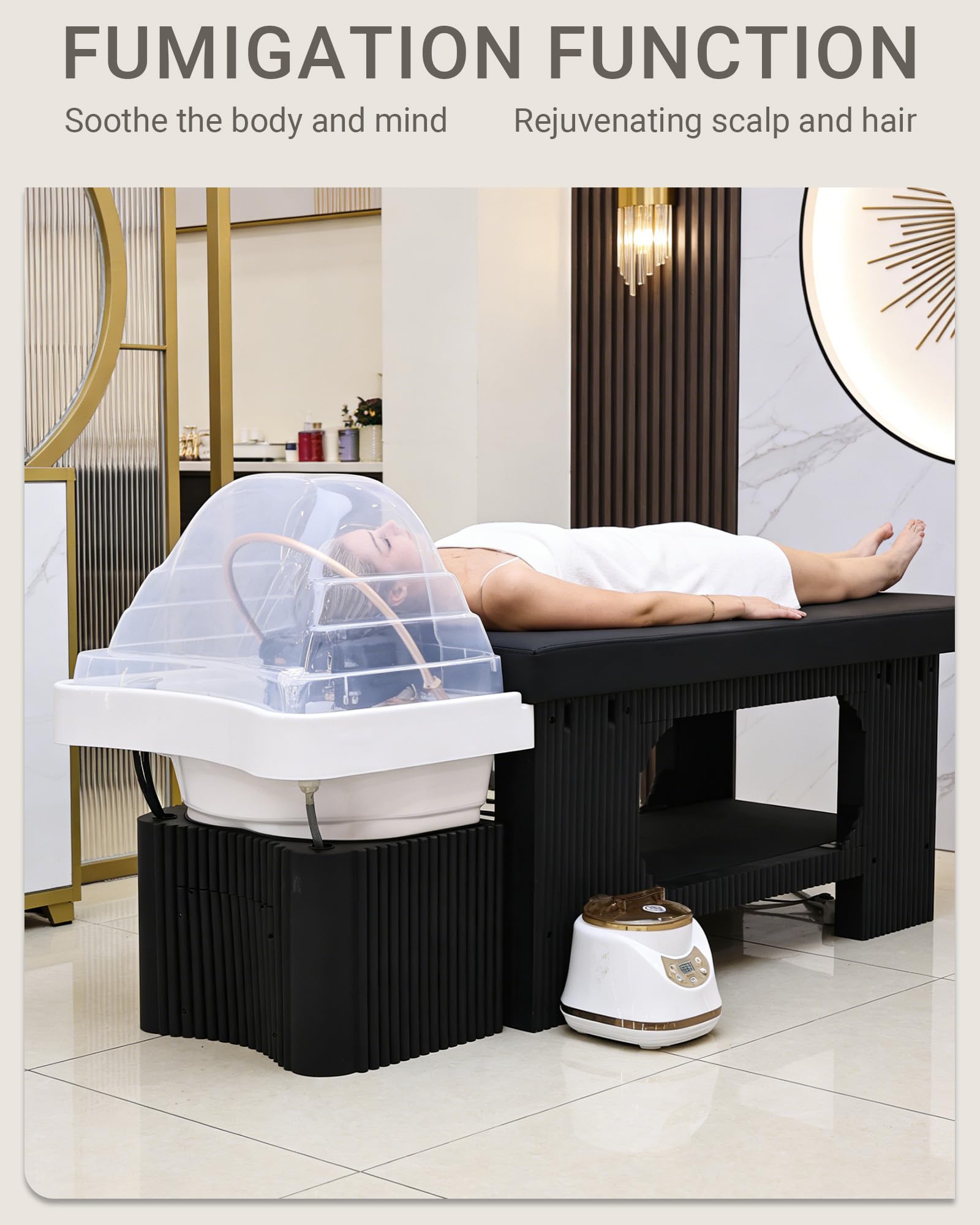 Kopf-Spa-Liege mit Wasserzirkulation und Begasung für Schönheitssalons und Friseursalons