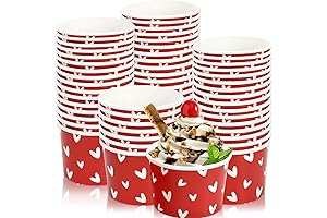 Valentine's Day Bowls Paper | Disposable 6.5oz Treat Cups | Table Decor Supplies for Parties