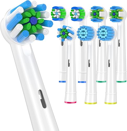 AOBAMA Cabezales de cepillo de dientes de repuesto compatibles con Oral B Braun, paquete de 8 cabezales de cepillo de dientes eléctricos para Oral B