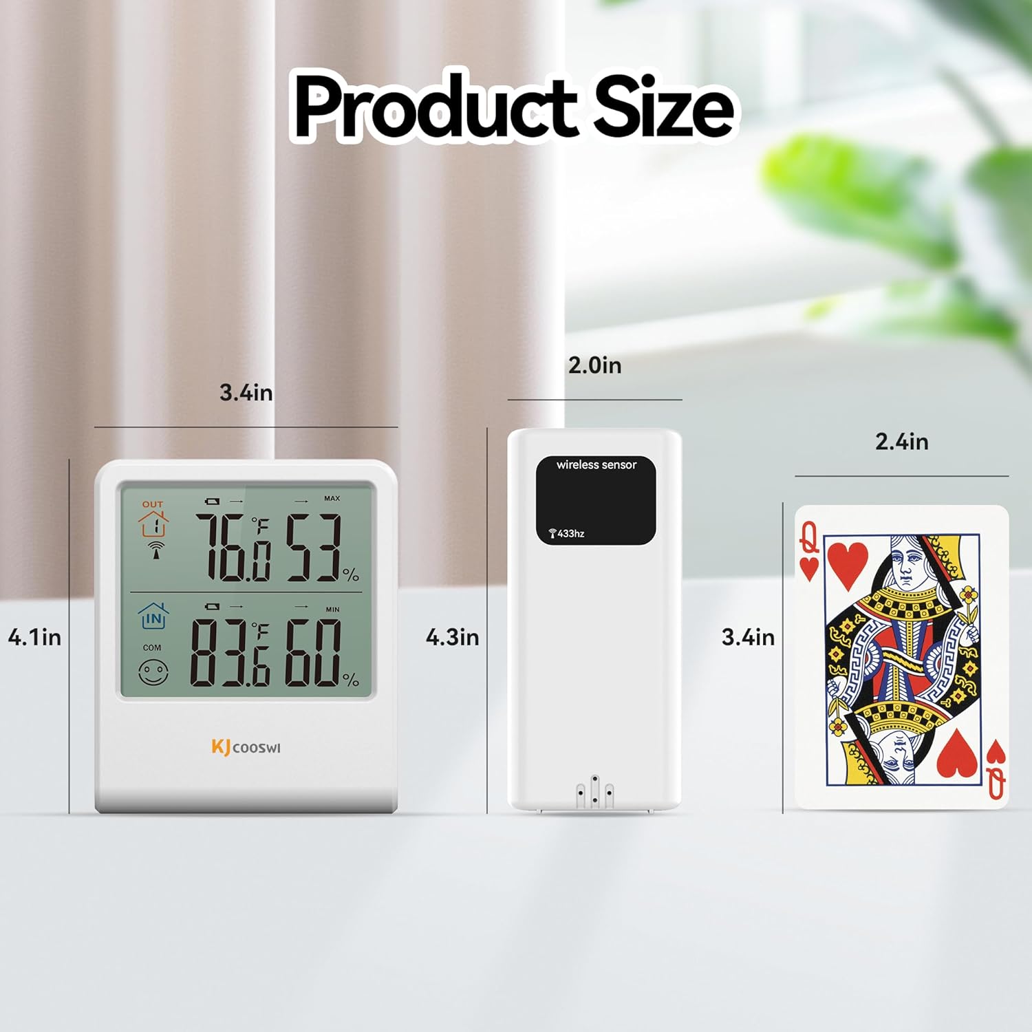Indoor Outdoor Thermometer Hygrometer, Wireless Digital Temperature & Humidity Monitor with Outdoor Sensor, 328ft Range, Backlight LCD Display for Home, Room, Patio, Battery Included - Image 2