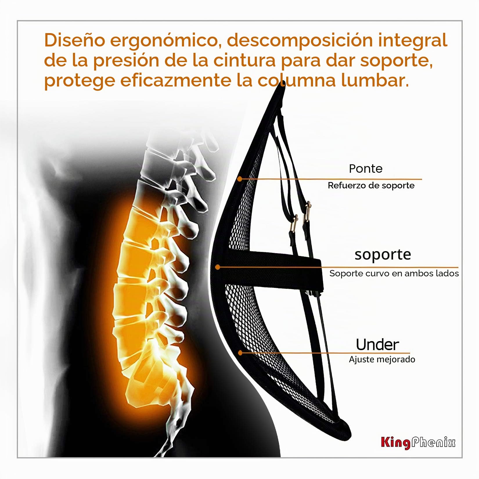 kingphenix Juego de 2 soportes de malla transpirable para coche, silla de oficina