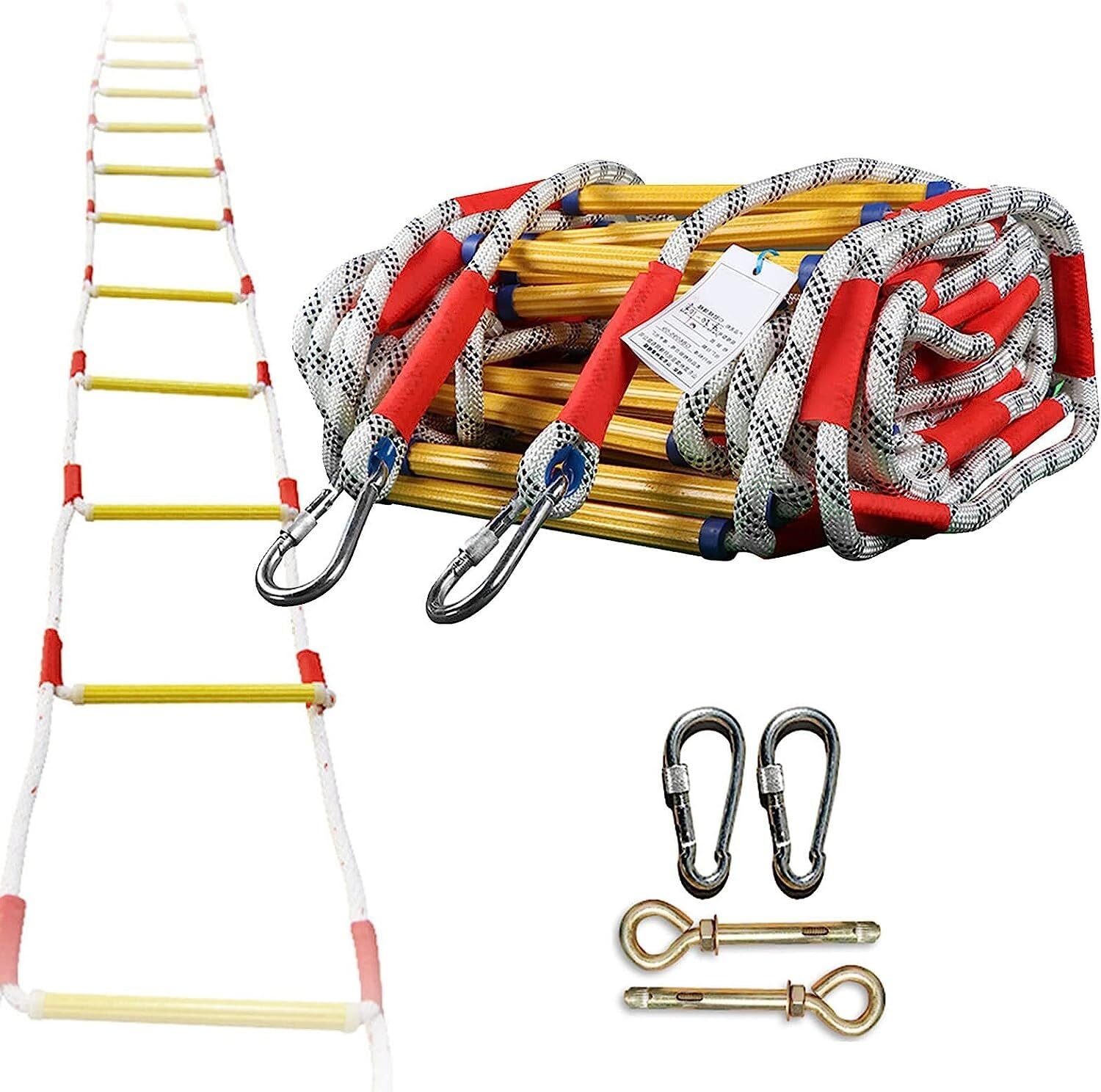 Emergency Rope Ladder Rescue, Climbing, Fire Escape, With Hook And Loop(39FT/12M)