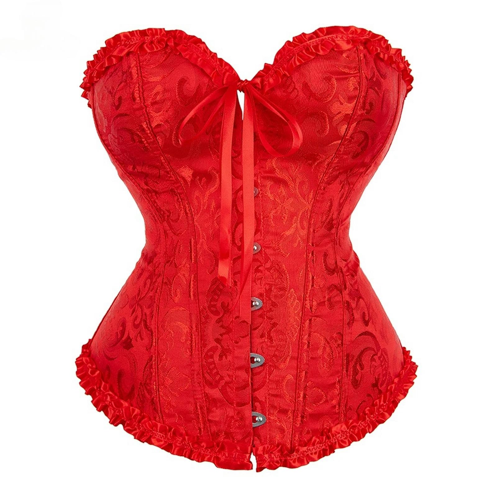 HAAR Top Bustier Aderente Punk Korset Donne Lingerie Danza Indossando Costumi Floreali Pizzo Ossato Corsetti E Bustieri