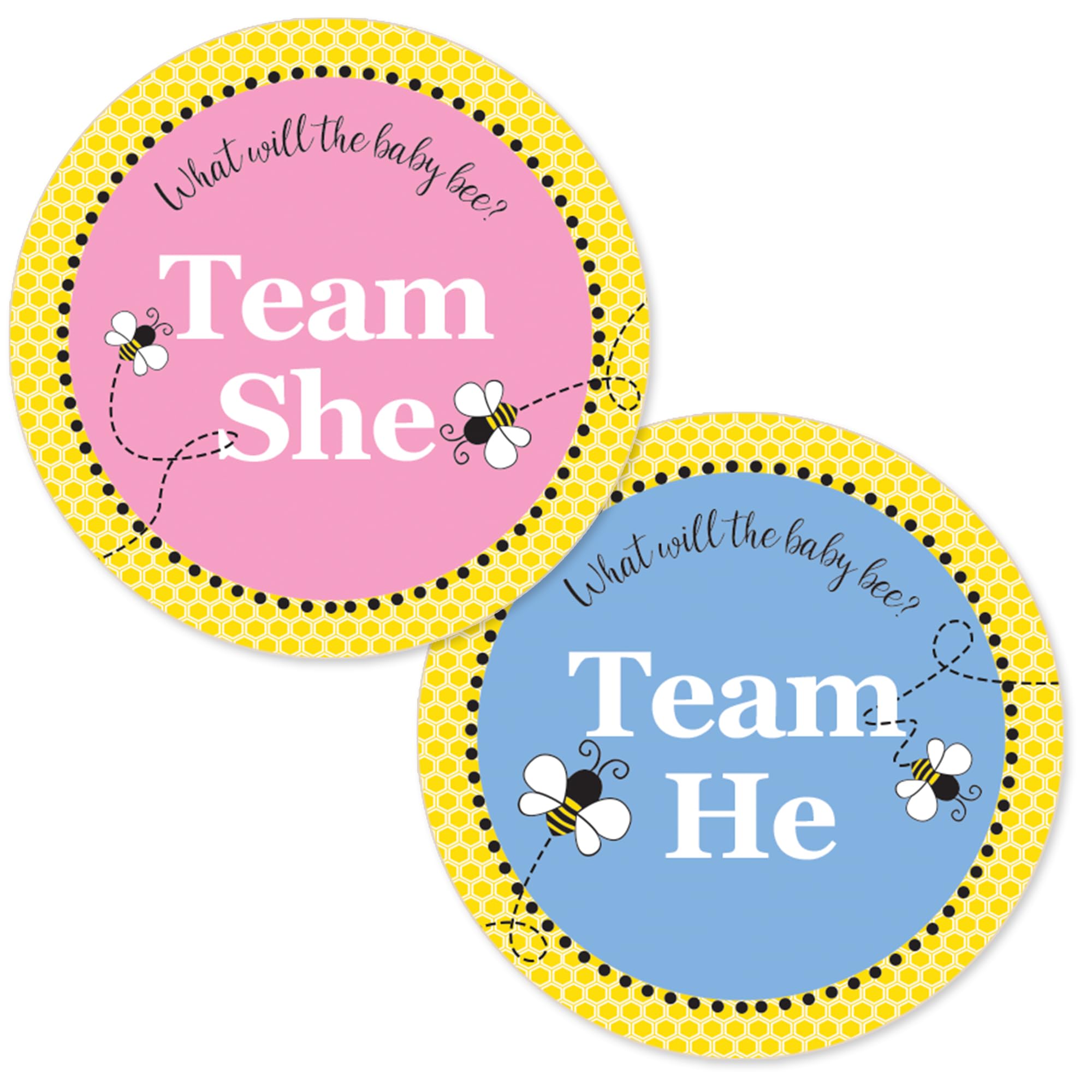 What Will Baby Bee Gender Reveal Team Boy or Girl Stickers - 40 Labels