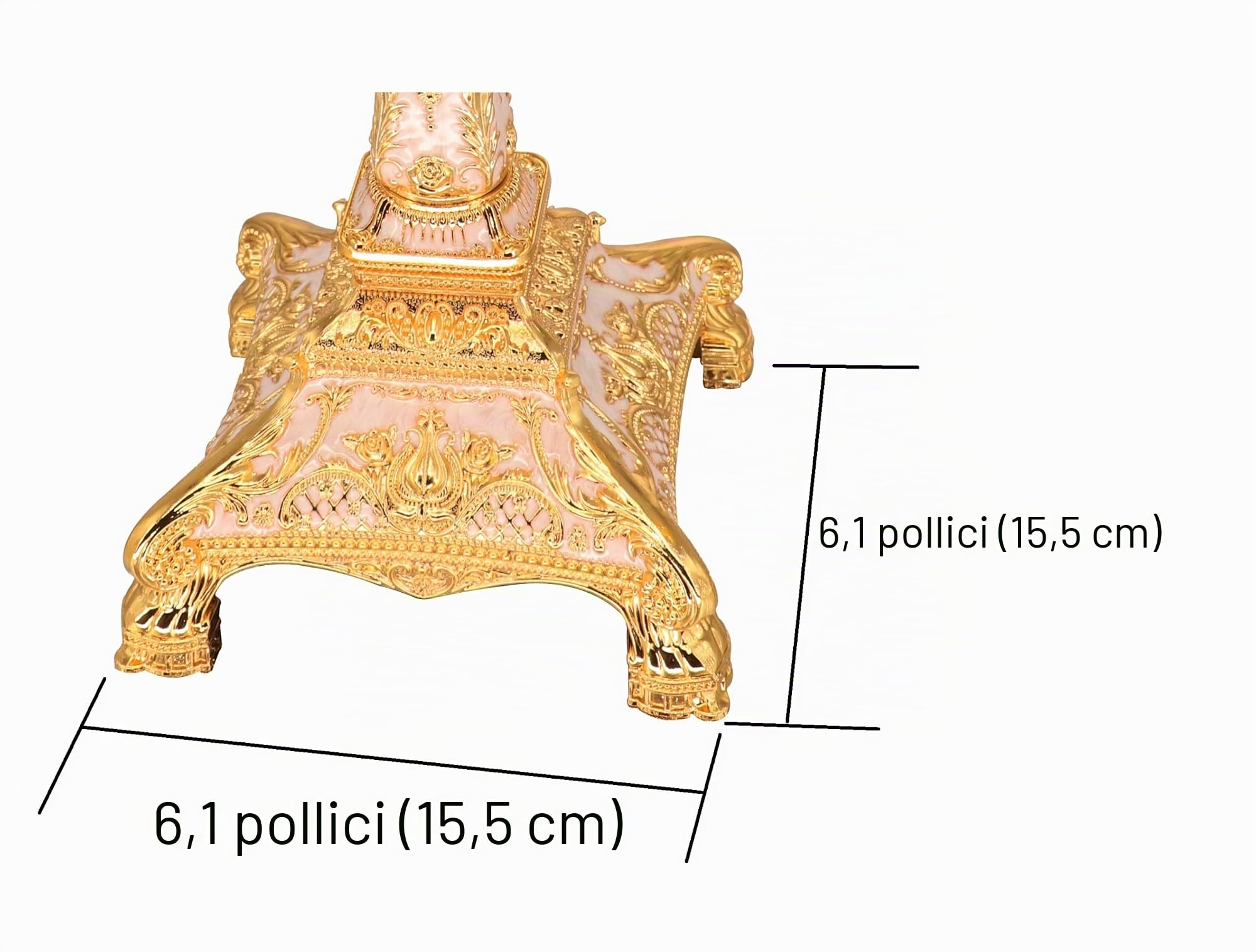 Dongjiang Portacandela con 5 Braccia Candelabra European Stile portacandele in Metallo per la Decorazione di Natale Matrimonio casa (Bronzo d'oro) (Golden)