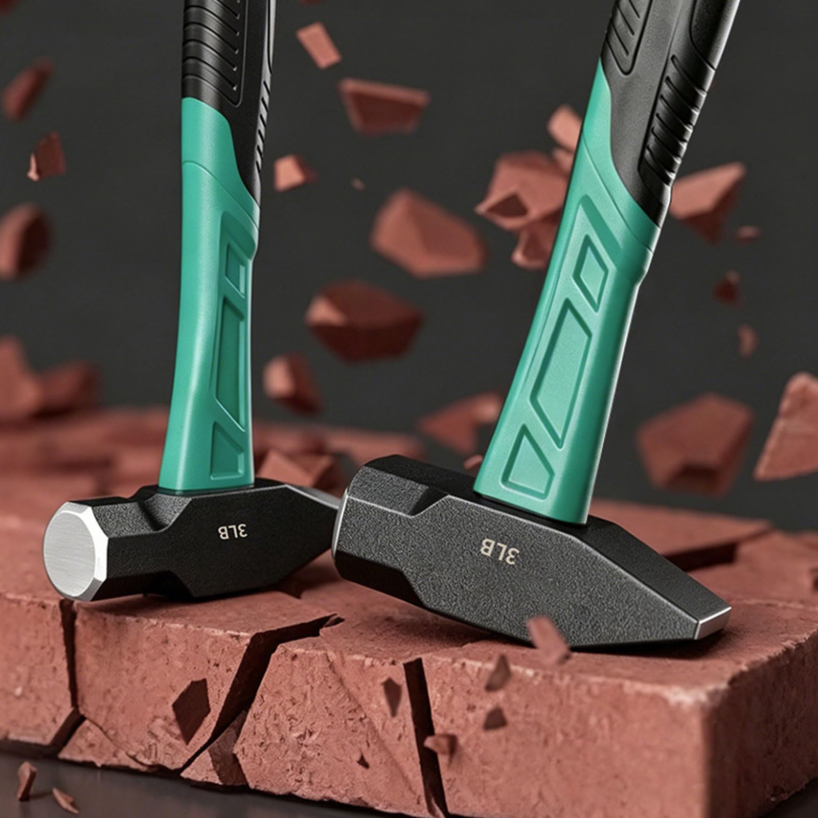 Martillo octogonal resistente con cabeza de acero de alta dureza y agarre ergonómico adecuado para trabajos de demolición y construcción