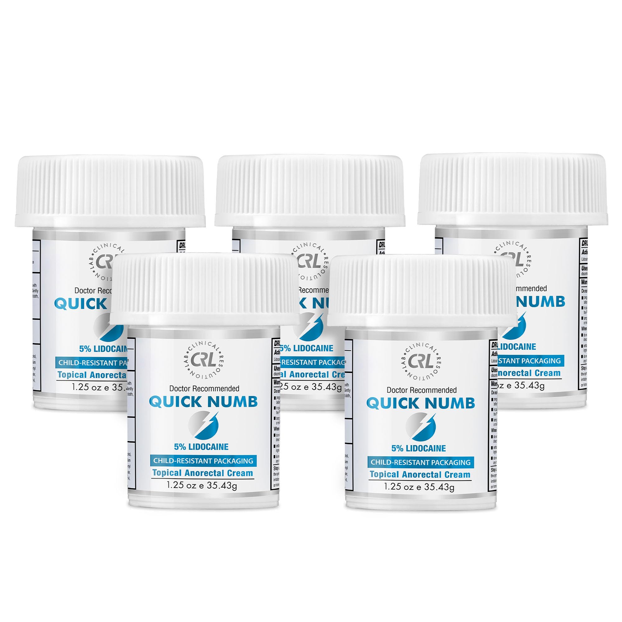 Clinical Resolution 5% Lidocaine Cream Max Strength Liposomal 1.25oz 5pk