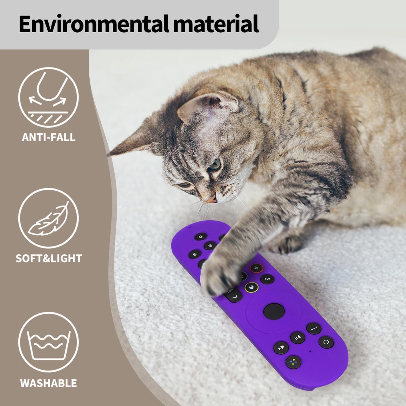 Hi Color Silicone Cover for XR100 Xfinity Xumo Stream Box Remote Cover Xumo Streaming Box Remote Case Shockproof Anti-Slip Silicone Sleeve with Lanyard (Purple) image 5