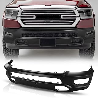 Auto Dynasty Front Bumper Impact Face Bar Compatible with 2019-2024 Ram 1500, w/o Active Park Assist, Park Distance Sensors, Painted Black