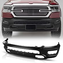 Auto Dynasty Front Bumper Impact Face Bar Compatible with 2019-2024 Ram 1500, w/o Active Park Assist, Park Distance Sensors, Painted Black