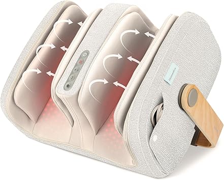 جهاز تدليك القدمين وجهاز تدليك الساق Luxe Comfort من Homedics مع الحرارة والشياتسو والعجن العميق وضغط الهواء وتعزيز الدورة الدموية والاسترخاء والأوضاع القابلة للتعديل والتعافي بعد التمرين