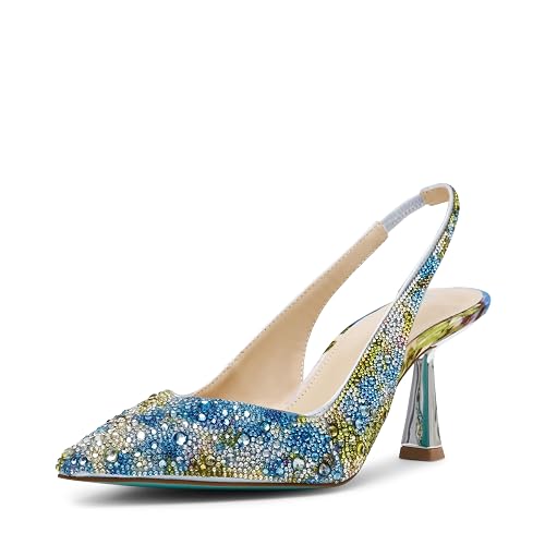 Betsey Johnson Womens SBCLARK Rhinestone Pointed Toe Pumps