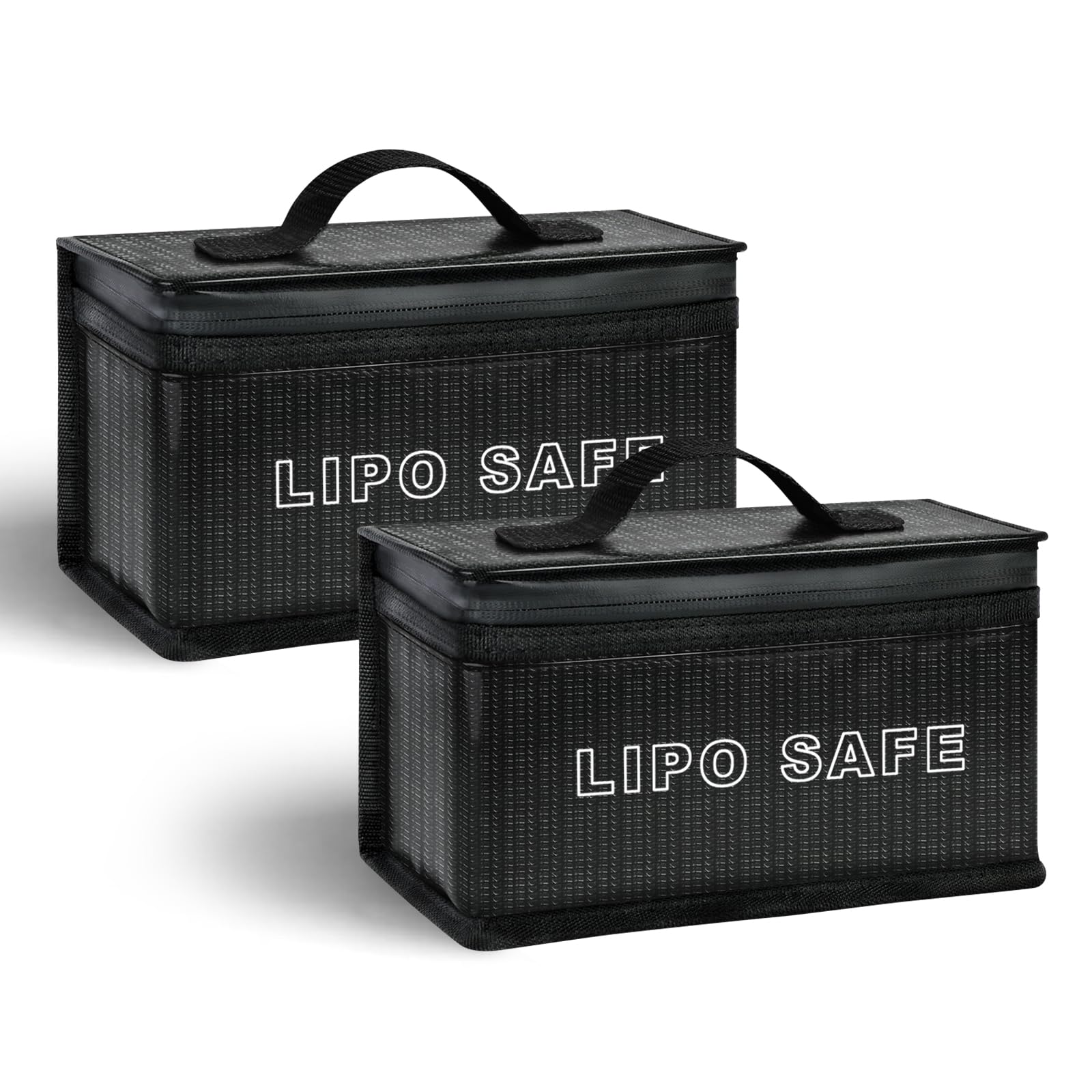 AOOSU 1472℉ Fireproof Document Box with Lock, 2PCS Large Capacity 3-Layer，Fireproof File Storage Box for Passports, Certificates, Legal Files and Valuables, Black
